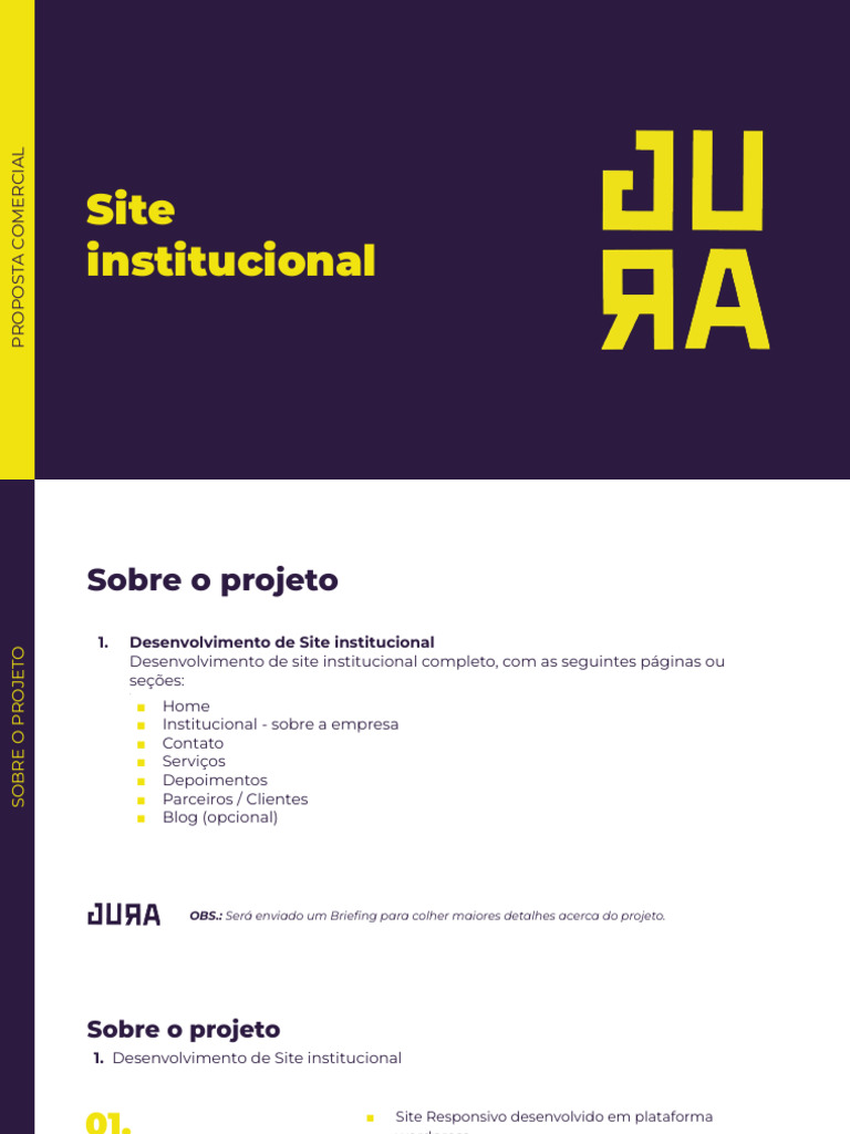 Proposta Comercial - Site Institucional | PDF