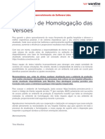 Processo de Homologação Das Versões: Wareline Do Brasil Desenvolvimento de Software Ltda