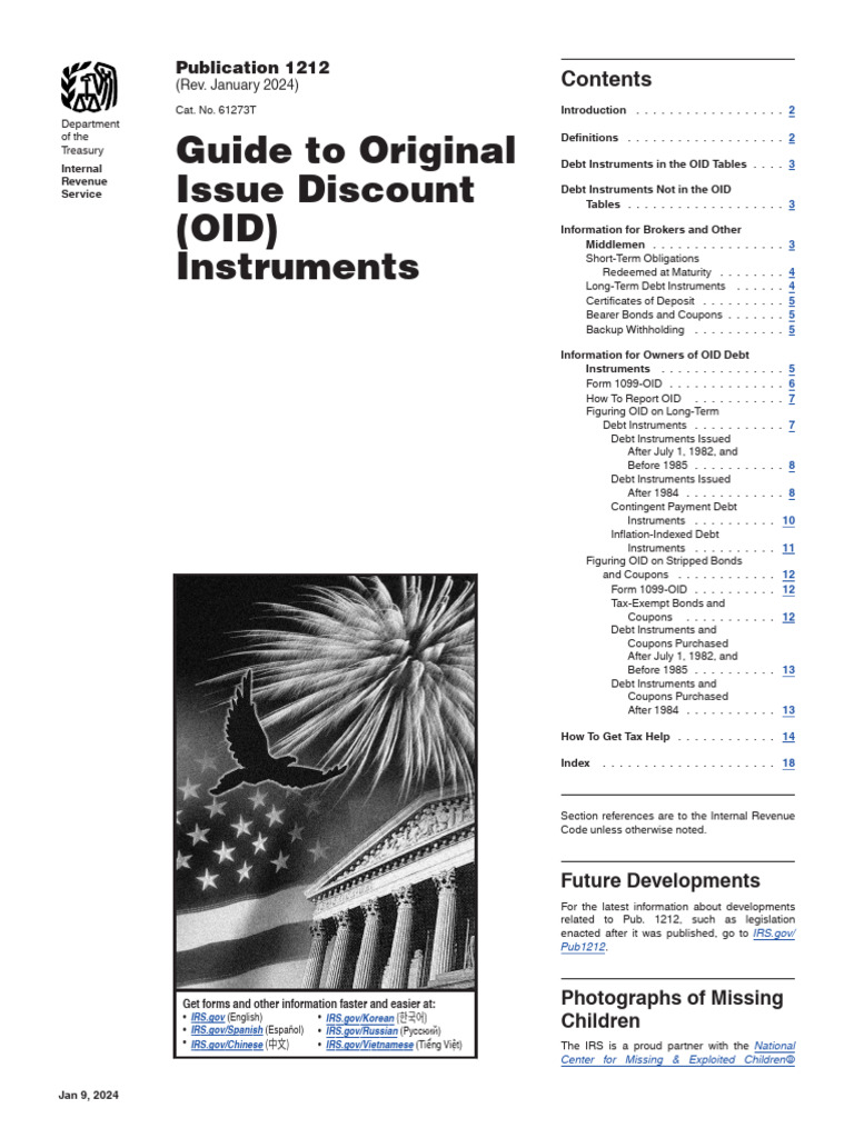 Guide To Original Issue Discount (OID) Instruments: Publication 1212 ...