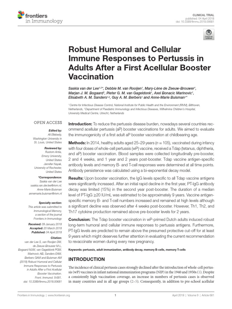 Robust Humoral and Cellular Immune Responses To Pe | PDF | Vaccines ...