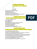 Ingles 3 Año. Oraciones en Presente y Pasado Continuo.