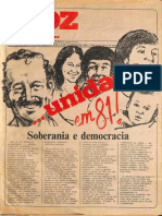 Voz Da Unidade Ano I N 39 Dez.1980 - Jan.1981 - Ano II N 45 Fev.1981