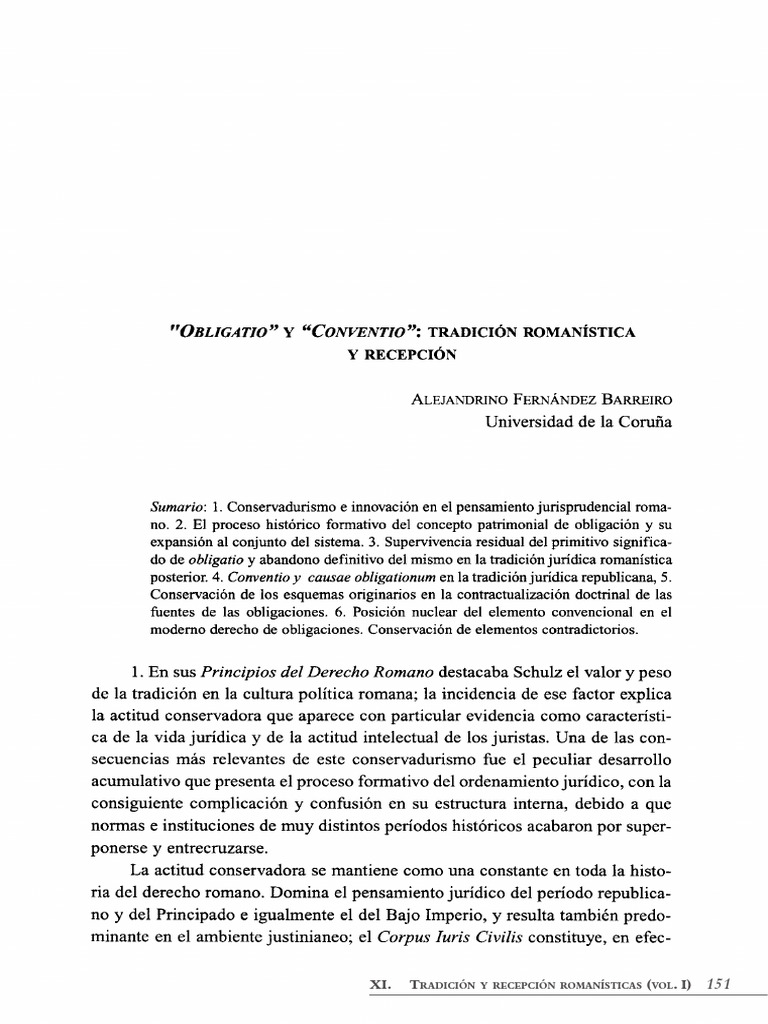 Obligatio y Conventio Tradición Romanística y Recepción (Murcia, 1996 ...