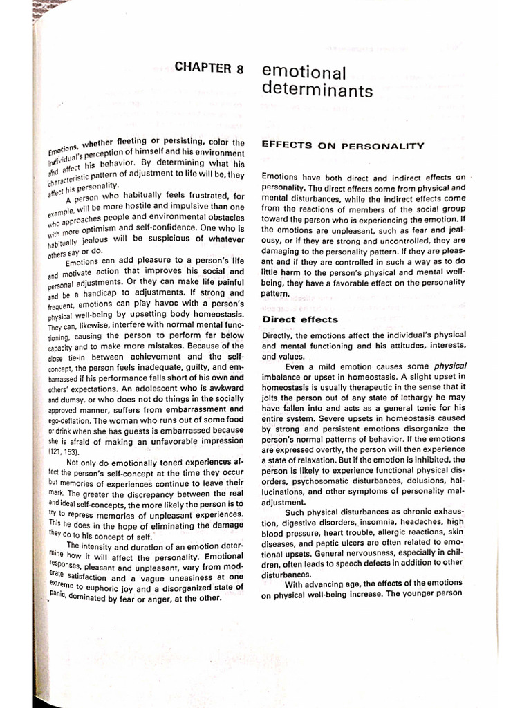 Emotional Determinants (Hurlock) | PDF