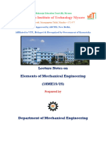 Elements of Mechanical Engineering 18ME1525