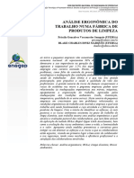 Análise Ergonômica Do Trabalho Numa Fábrica de Produtos de Limpeza - PDF Download Grátis