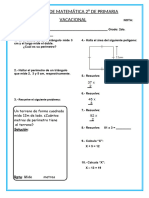 Examen de Matemática Semana 5 - 2do Grado