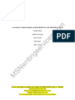 NURS FPX 6616 Assessment 2 Summary Report On Rural Health Care and Affordable Solutions