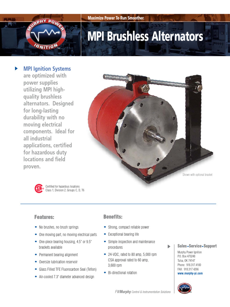 Brochure. MPI Brushless Alternators PDF Rectifier Alternating Current