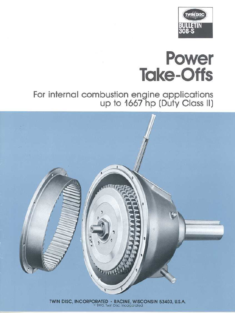 Twin Disc Bulletin 308s Power TakeOffs PDF