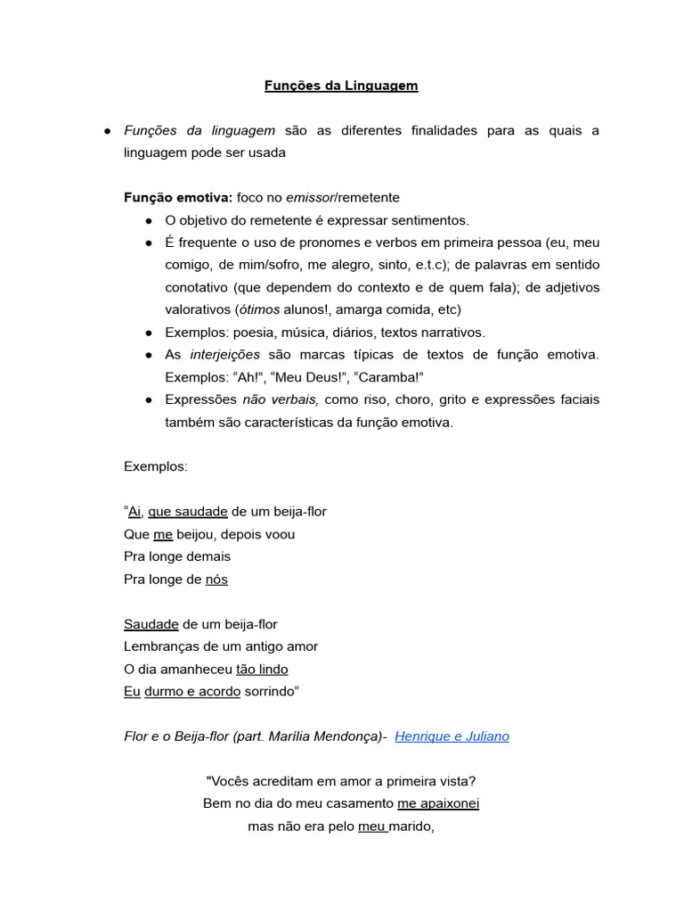 Funções Da Linguagem | PDF | Artes Linguísticas e Disciplina | Arte