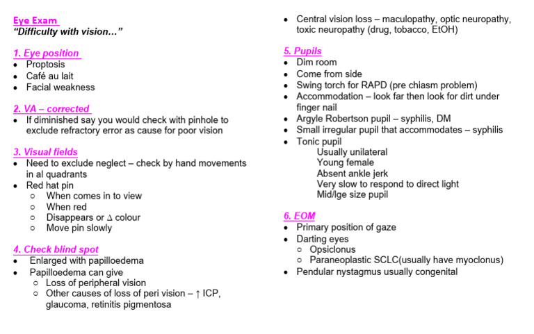 Neuro eye exam | PDF