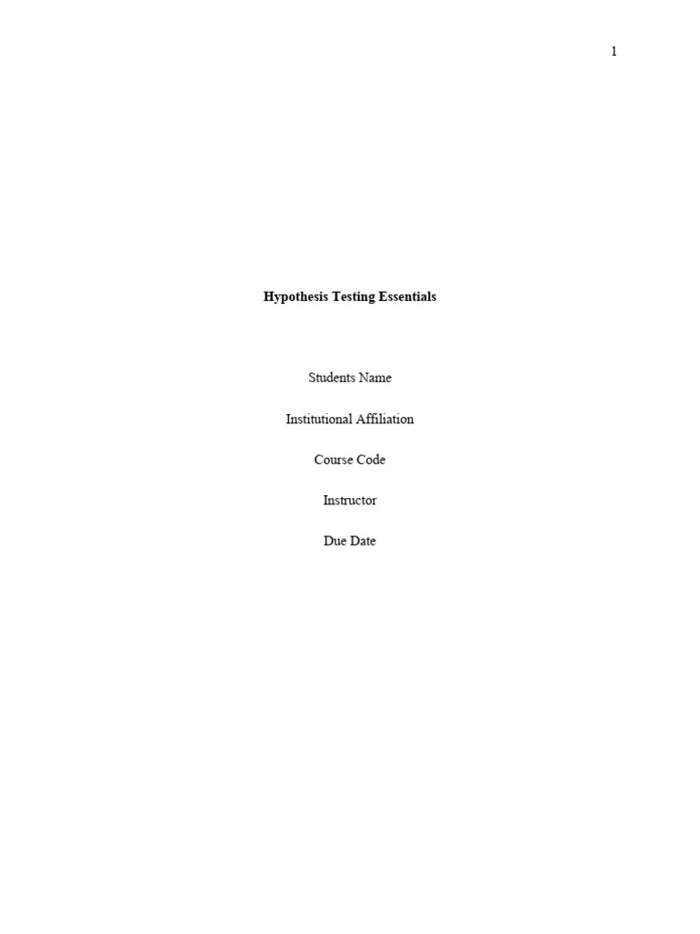 Hypothesis Testing and Confidence Intervals | PDF | Self-Improvement ...