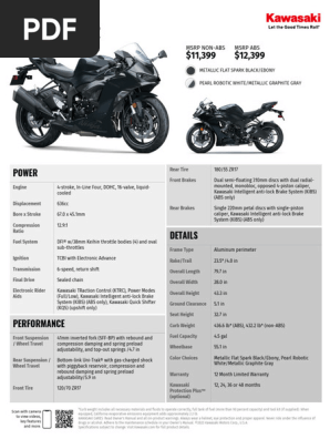 2024 Ninja ZX 6r en Us Spec Sheet | PDF | Anti Lock Braking
