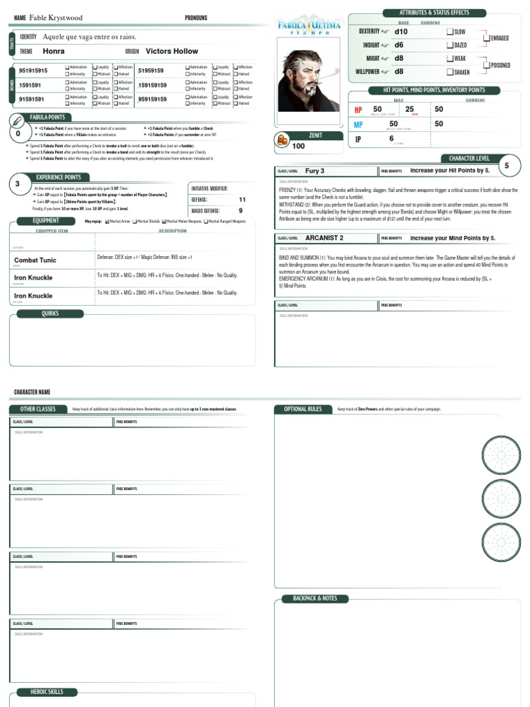 Character Class and Skill Overview | PDF | Game Design | Adventure Games
