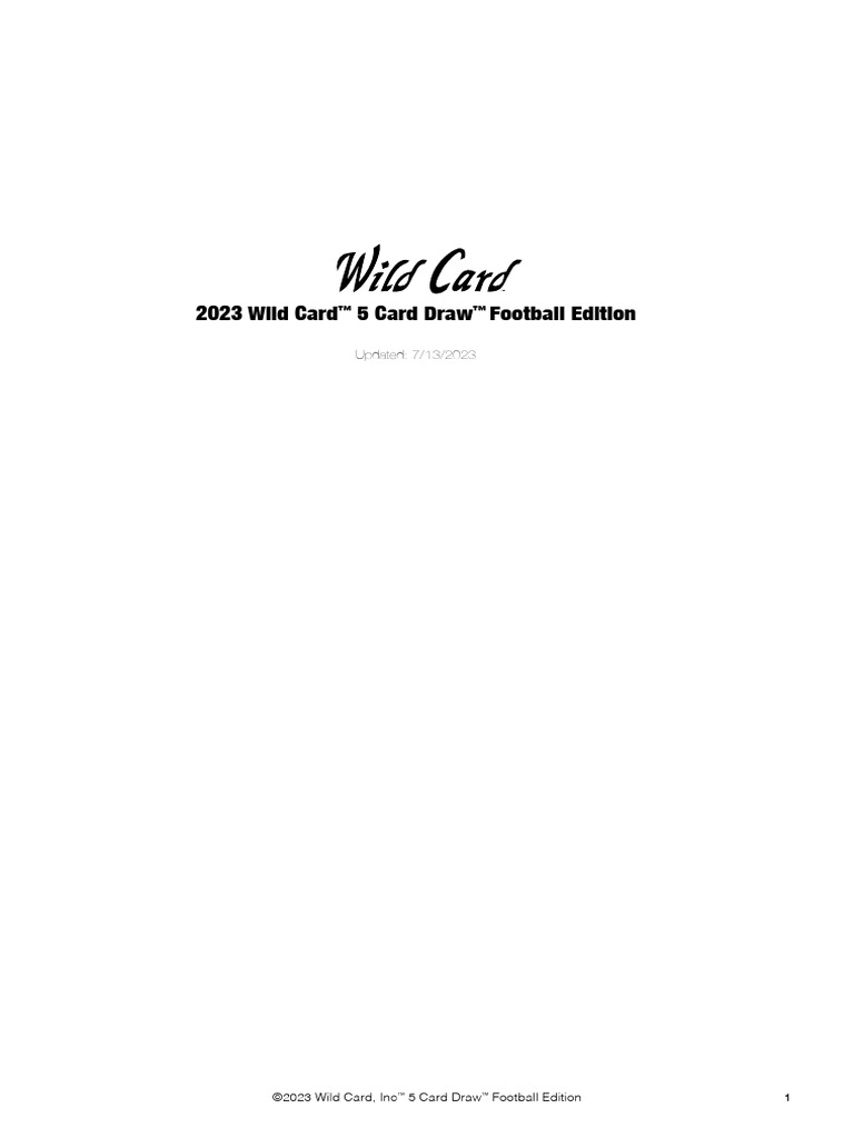 Card Draw Football Checklist PDF Ncaa Division I Fbs Football Teams