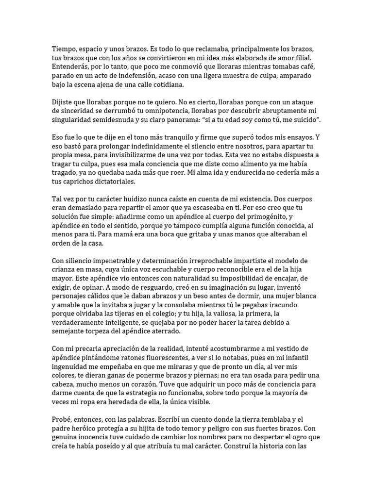 Relato de amor y desamor filial PDF Novela negra, policíaca