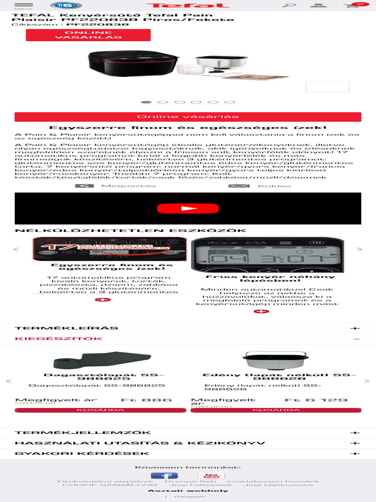 TEFAL Bread Maker - Tefal Pain Plaisir PF220838 - User Manual | PDF