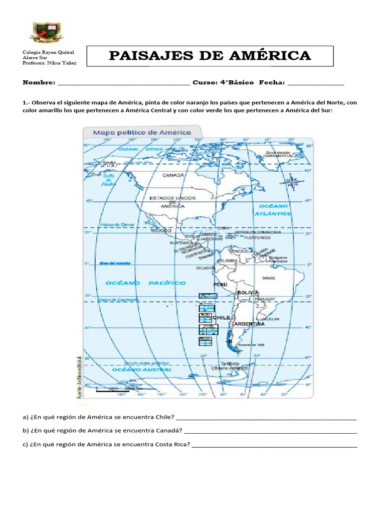 Paisajes y Climas de América 4° Básico | PDF | Américas | Clima