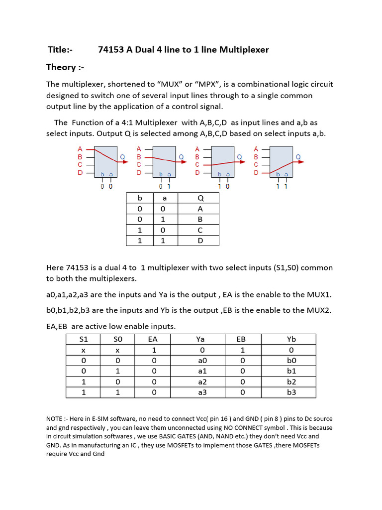 74153_ADual_4lineto1line_Multiplexer | PDF | Electrical Engineering ...