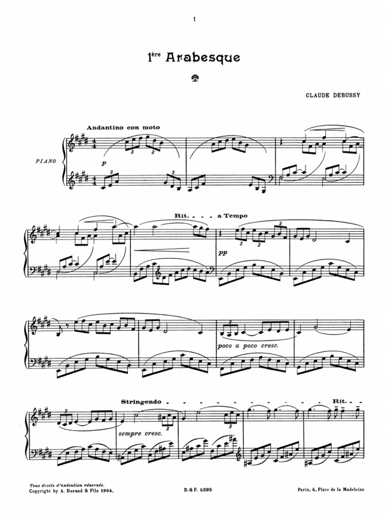 Debussy Arabesque No. 1 | PDF