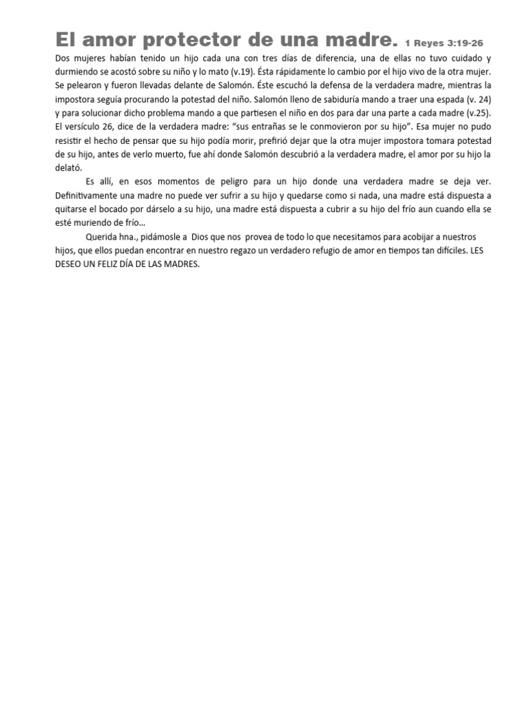 El Amor Protector de Una Madre | PDF