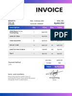 Purple - Blue Gradient Professional Company Invoice