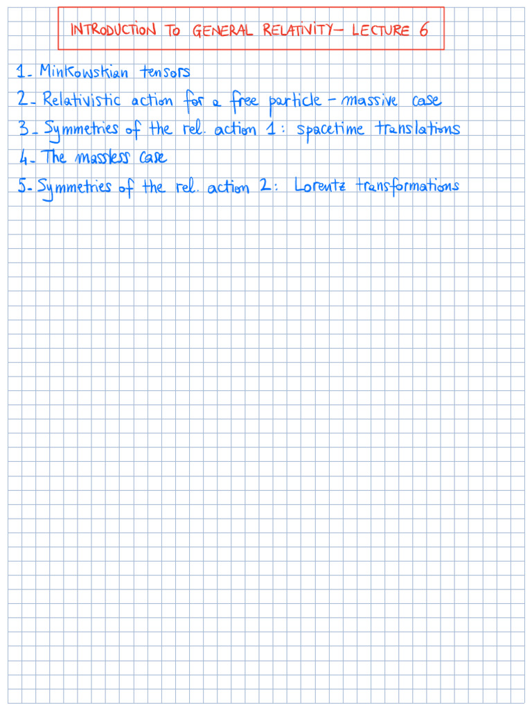 Notes about general relativity lecture 6 pdf momentum special