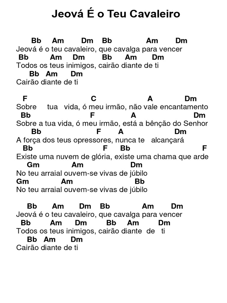 Jeová é o Teu Cavaleiro - Cifra | PDF