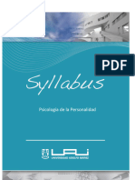 Syllabus Psicología de La Personalidad 2023