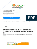 Candidat Officiel BAC - Edition de Documents Candidats - Direction Des Examens Et Concours DECO (MENA-CI)