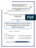 Etude Et Détermination de La Durée Limite de Consommation (D.L.C.) Du Fromage