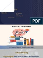 Critical Thinking - Class One-1