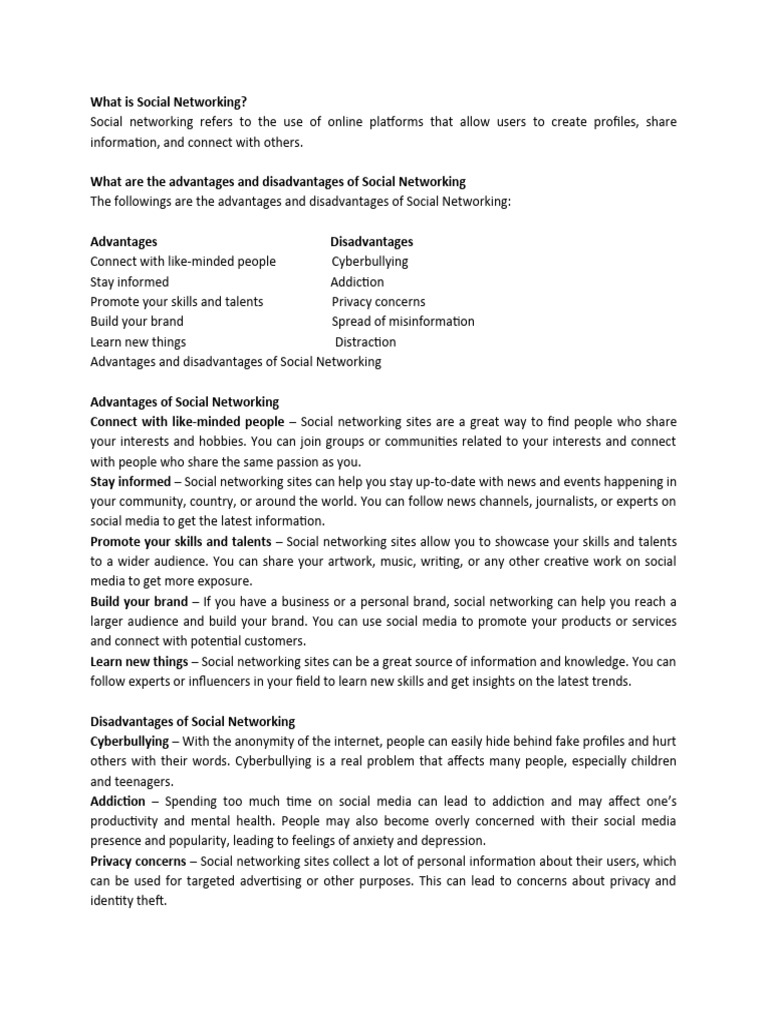 What Is Social Networking Pdf