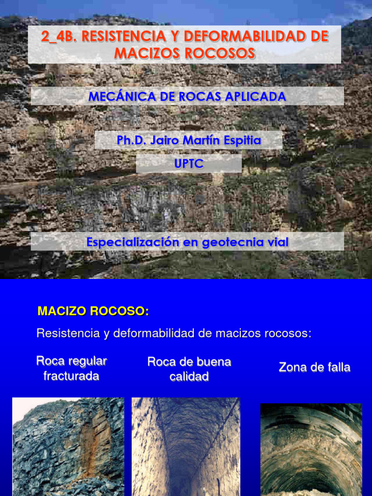 2 - 4b-Comportamiento de Macizos Rocosos | PDF | Roca (geología ...
