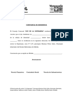 Constancia de Residencia (Formato)