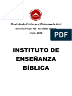Programa de Estudio - Instituto Bíblico