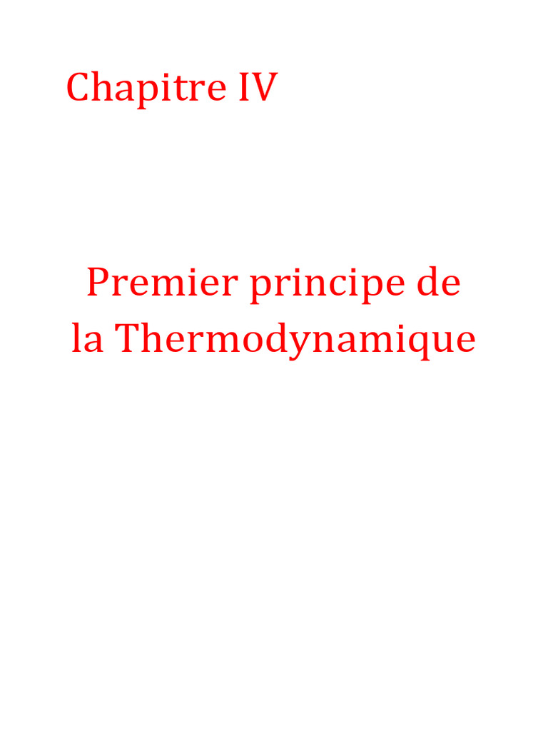 Premier principe de la thermodynamique | PDF | Enthalpie | Chaleur