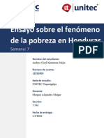 Ensayo Sobre El Fenomeno de Pobreza en Honduras