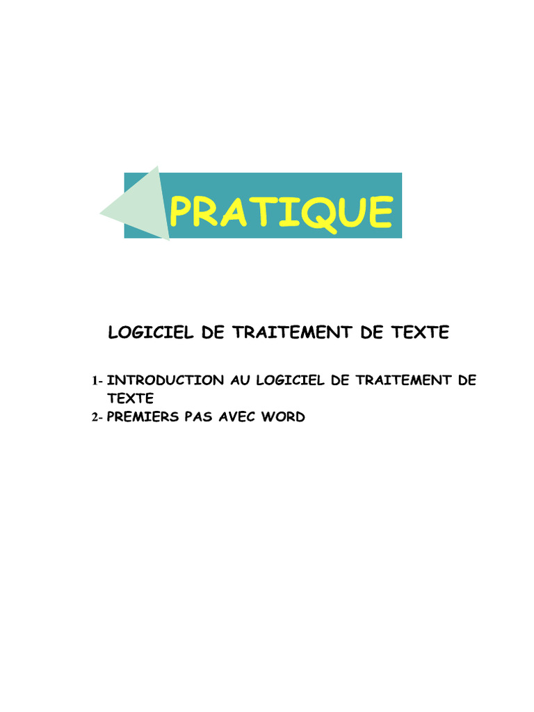 Impression Pratique Module Informatique de Base Word | PDF