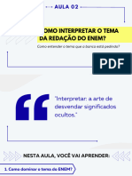 Aula 2 Como Interpretar o Tema Da Redação Do Enem