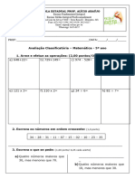 Avaliação Classificatória MAT - em Português