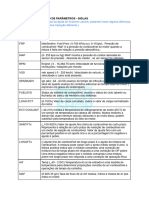 Tabela de Descrição de Parâmetros - Siglas