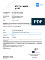Certificado de Evaluacion Laboral de Salud: Folio: 0005230746