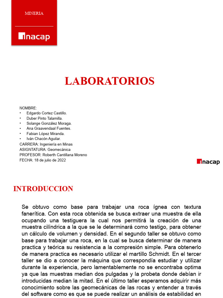 3 Power Point Pdf Minería Laboratorios