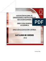 Catalogo Cursos Institucionales ANUIES 2012