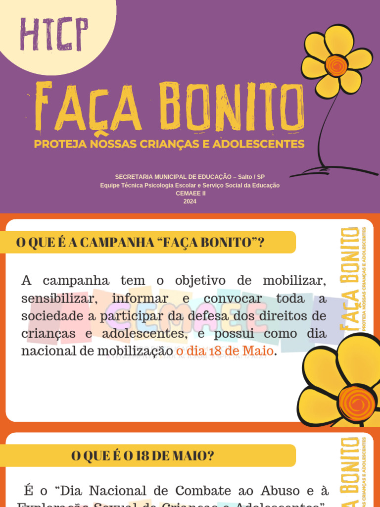Campanha Faça Bonito: Proteção Infantil | PDF | Violência | Adolescência