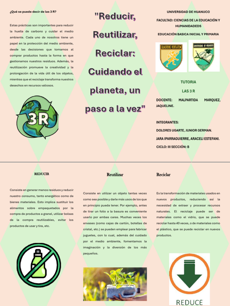 Las 3 R: Reducir, Reutilizar, Reciclar | PDF