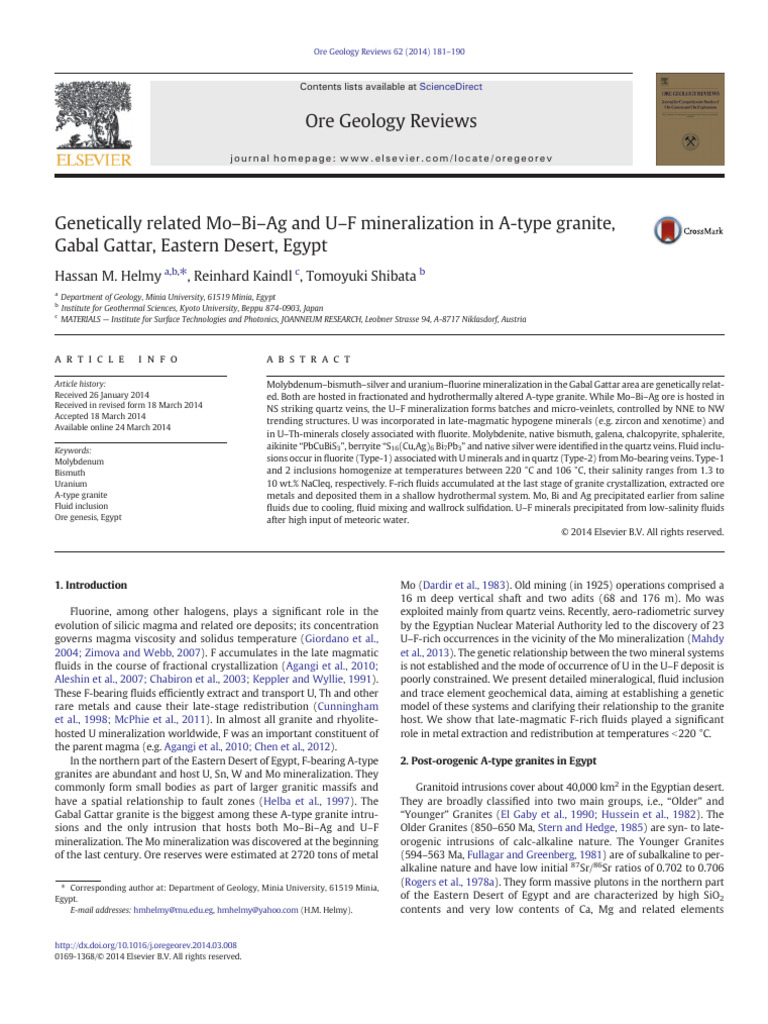 Mineralization in Gabal Gattar, Egypt | PDF | Granite | Minerals