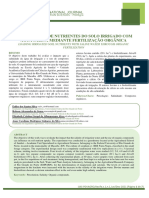 Carreamento de Nutrientes Do Solo Irrigado Com Água Salina Mediante Fertilização Orgânica